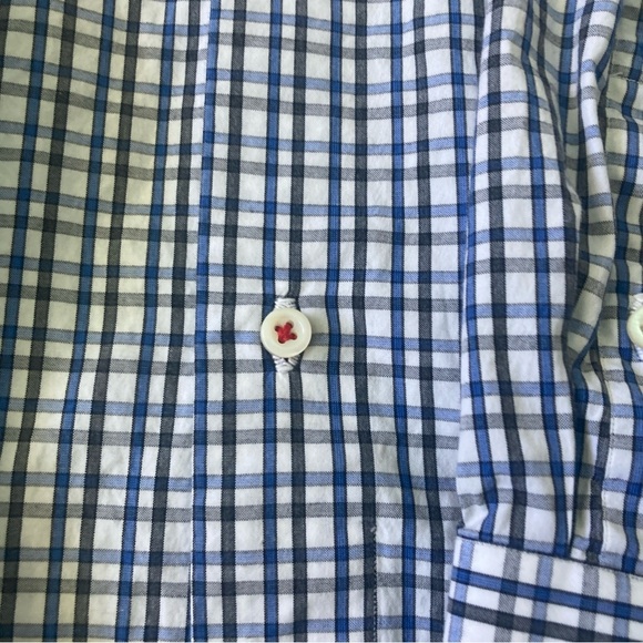 Isaia Blue Checkered Men's Shirt size 16/41 - Picture 5 of 11